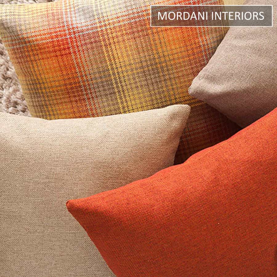 Urban Orange Checks Jacquard Upholstery